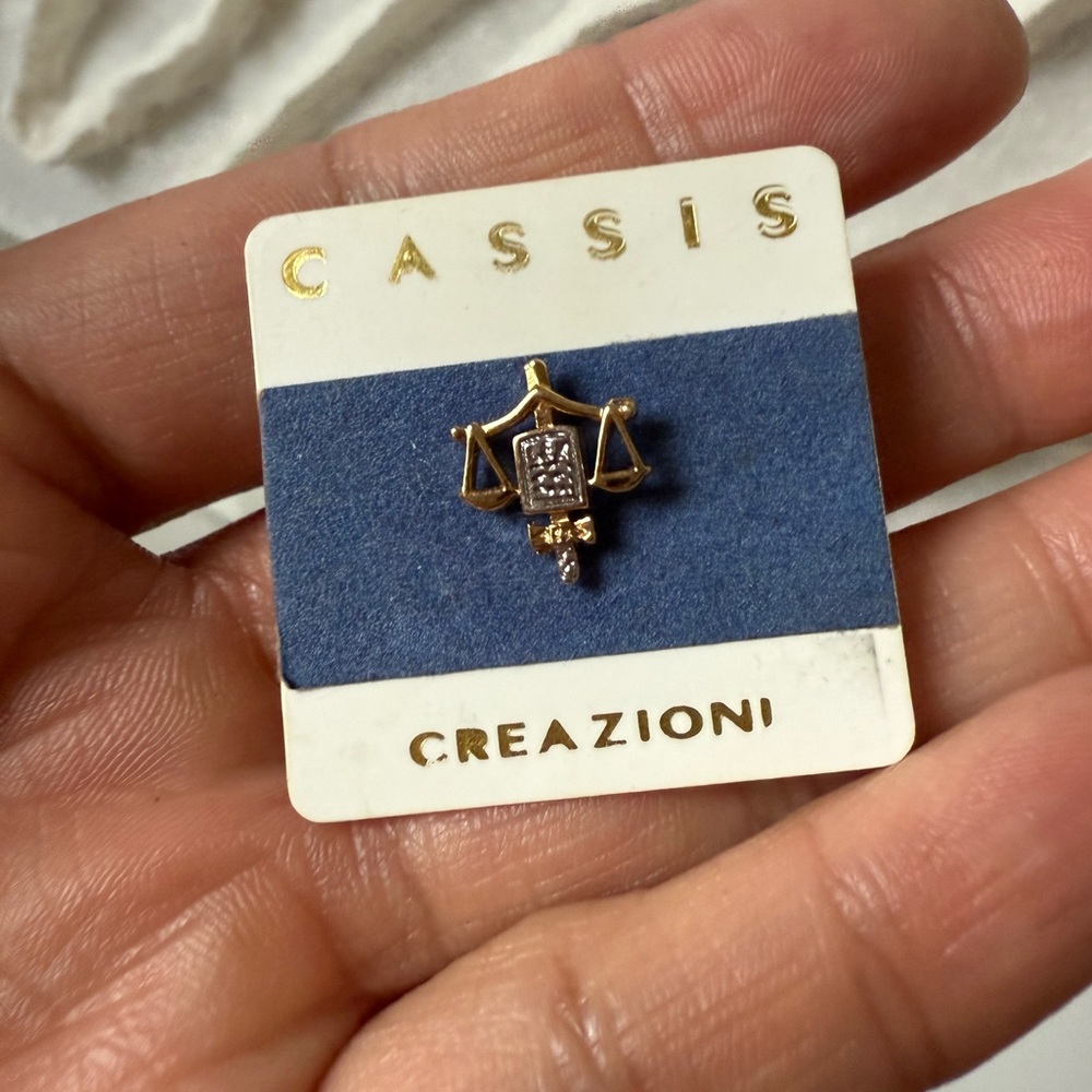 Vintage Law Scales Brooch DIREITO Justice Legal Emblem Enamel Pin NWT Vtg
